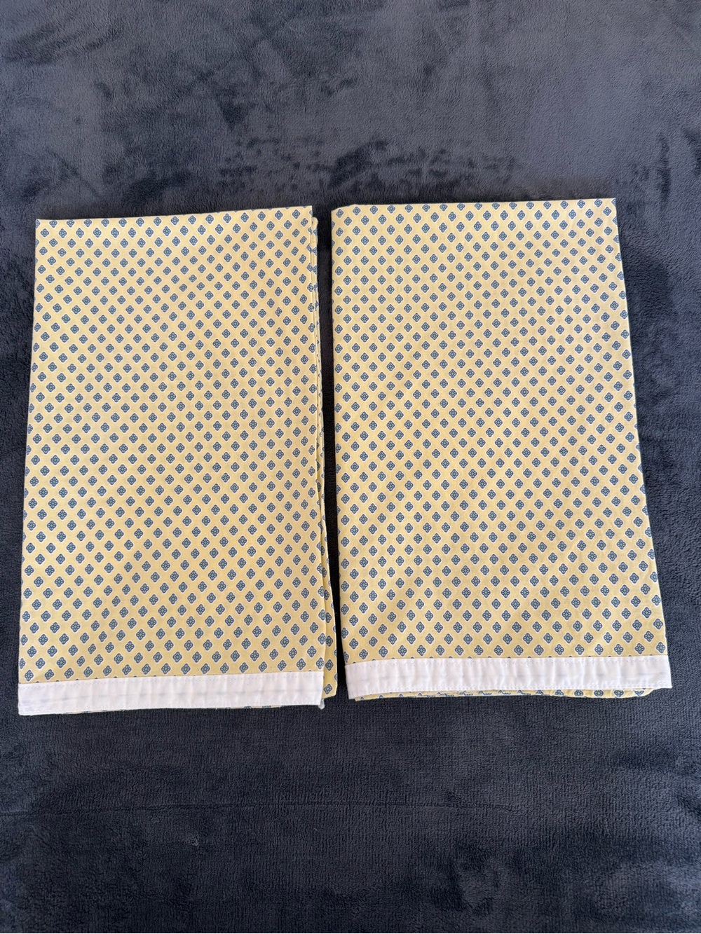 Vtg Lauren Ralph Lauren Yellow Blue Floral Pillowcases Set of 2 Italy Standard